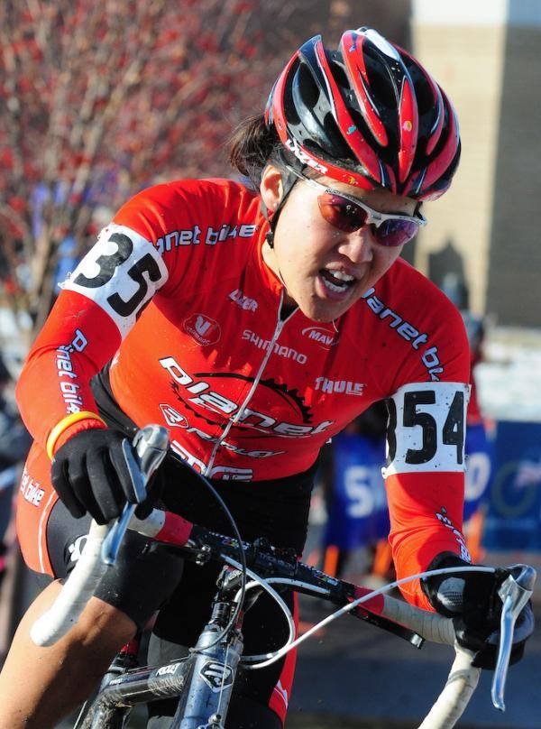 Linda Sone (Planet Bike) on her way to a second place finish.