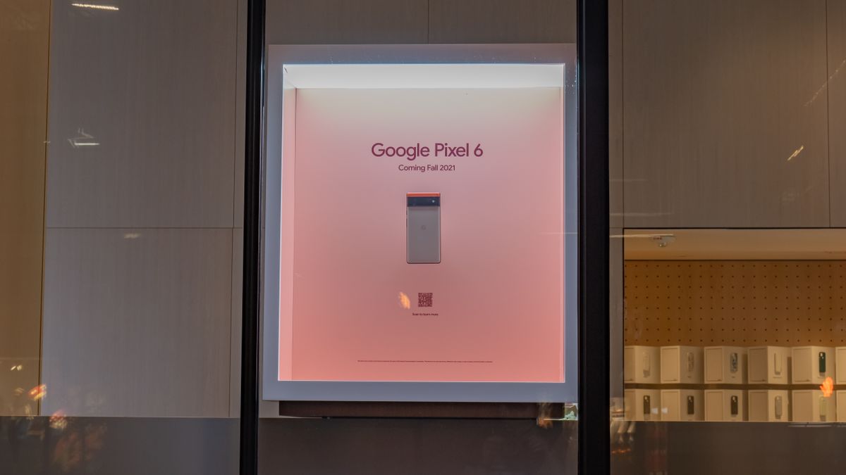 Google Pixel 6 phones on display