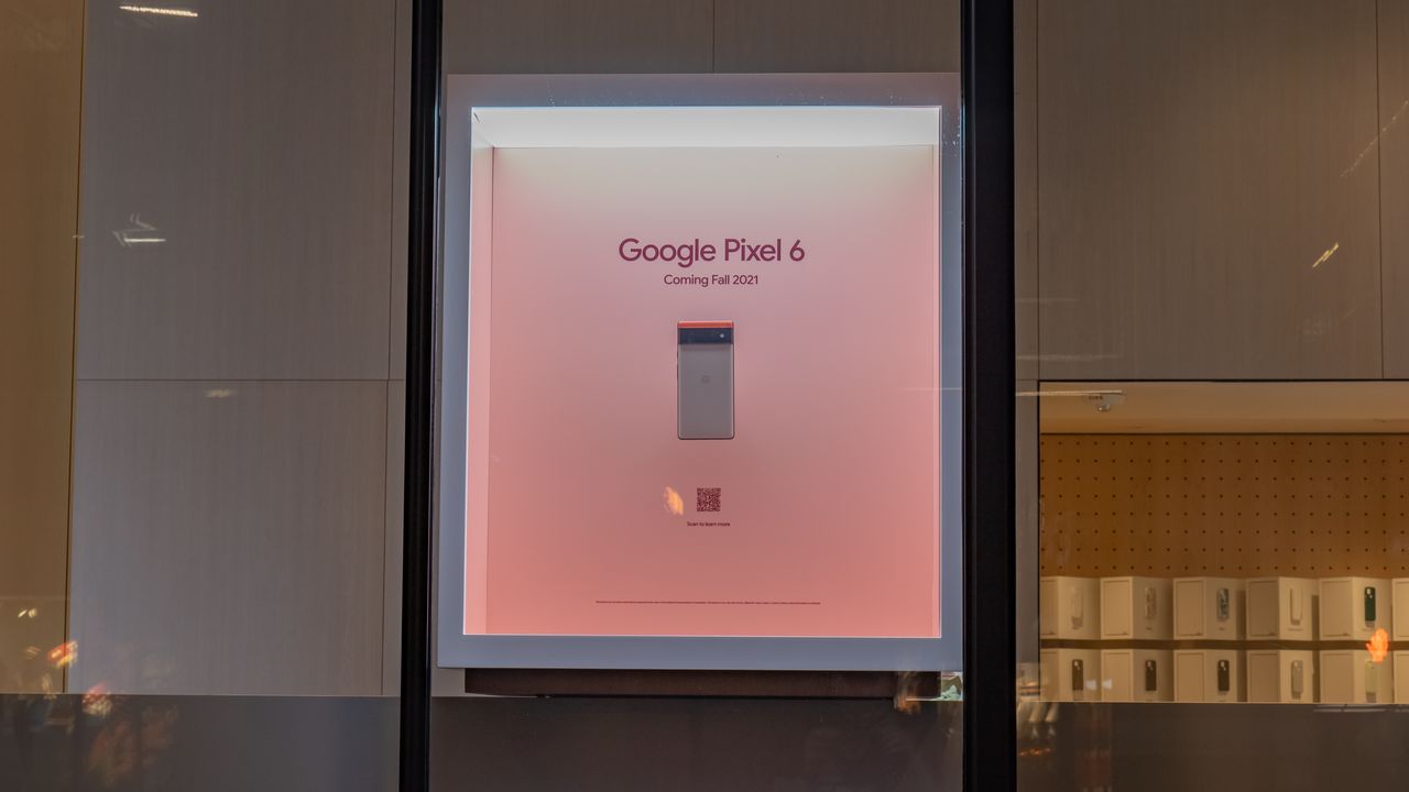 Google Pixel 6 phones on display