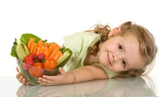 Girl with fruit