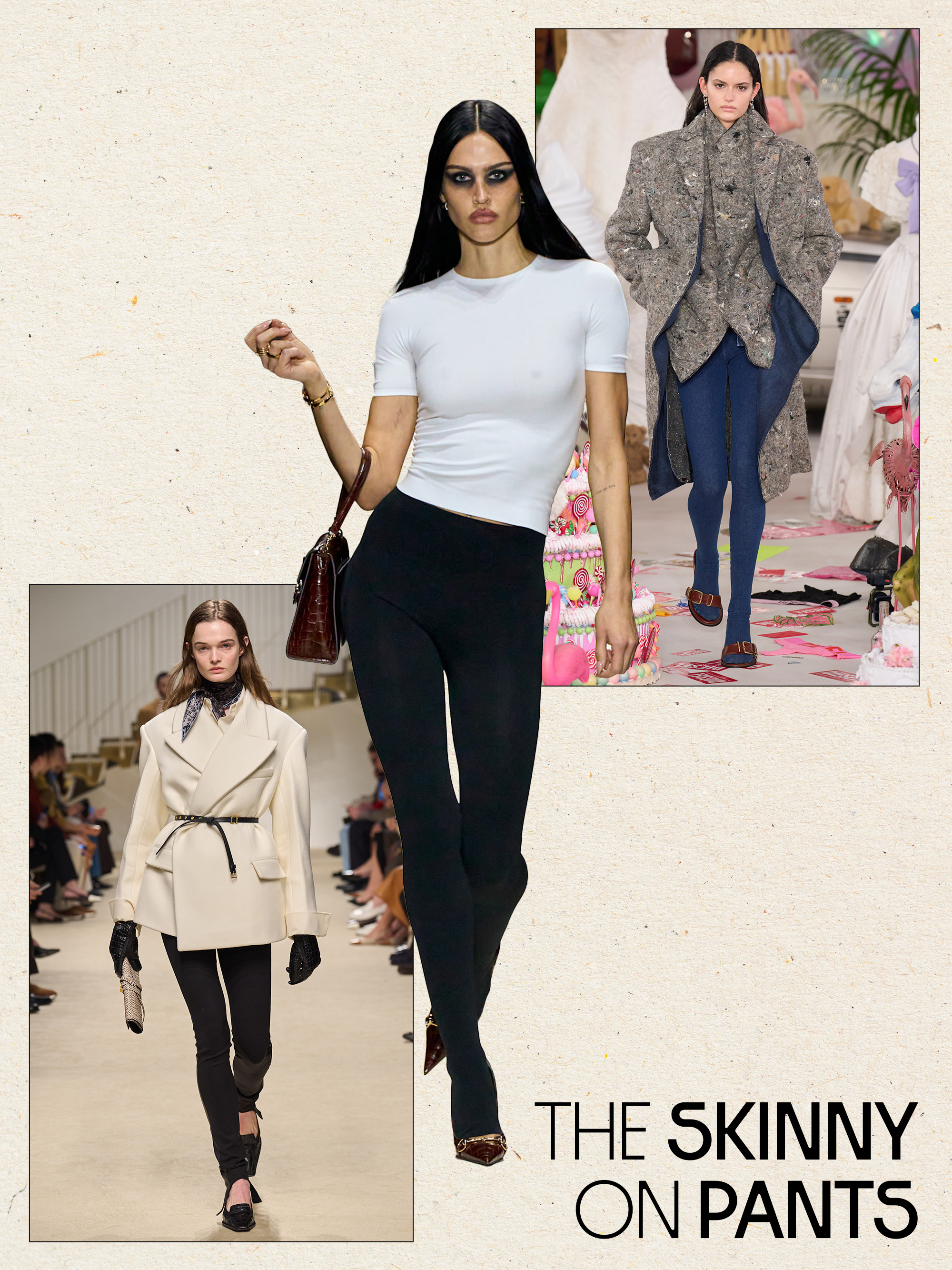 a collage of runway images featuring the biggest trends from Milan fashion week fall/winter 2026