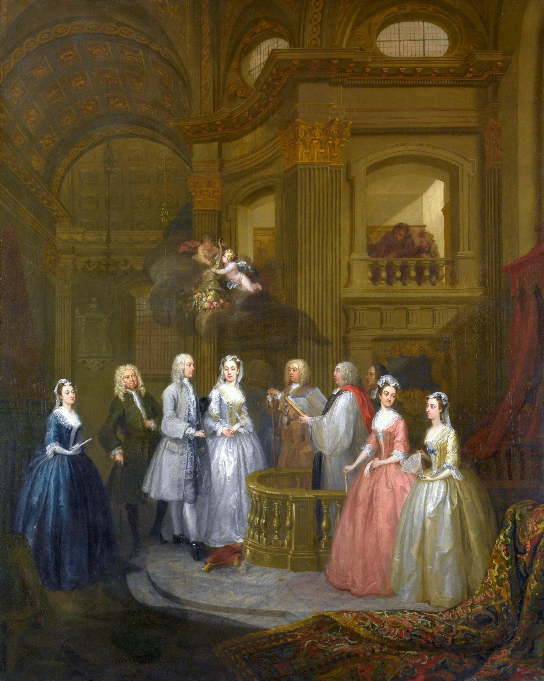 The Wedding of Stephen Beckingham and Mary Cox, 1729, Painting by William Hogarth