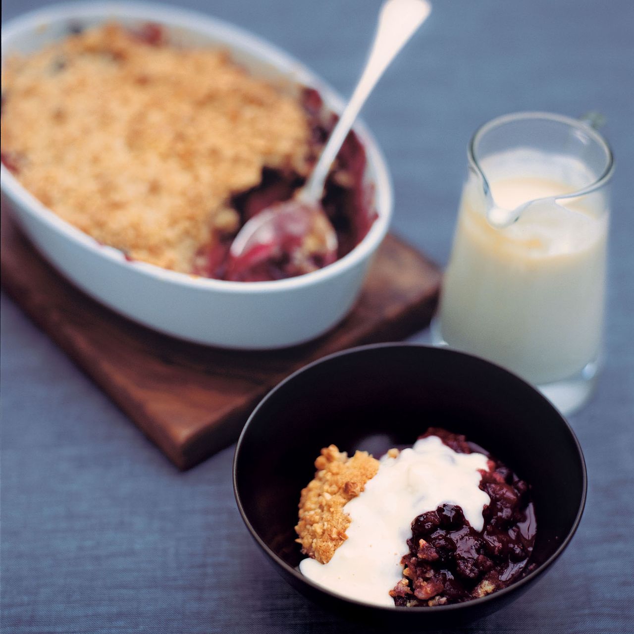 Apple and Dark Fruit Crumble with Vanilla Custard recipe-recipe ideas-new recipes-woman and home