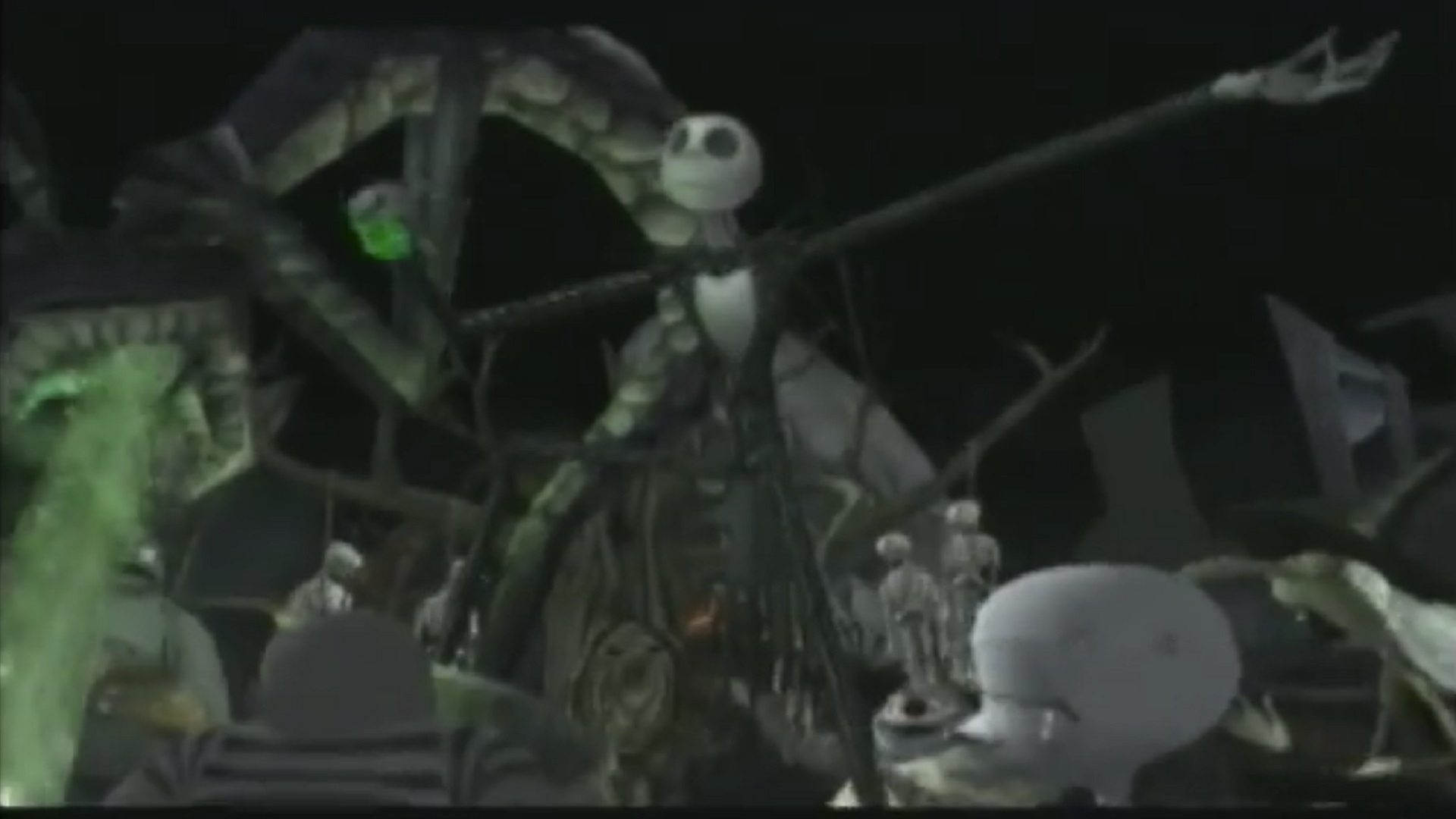 Una captura de pantalla de La venganza de Oogie en Pesadilla antes de Navidad: Halloween Town PS2