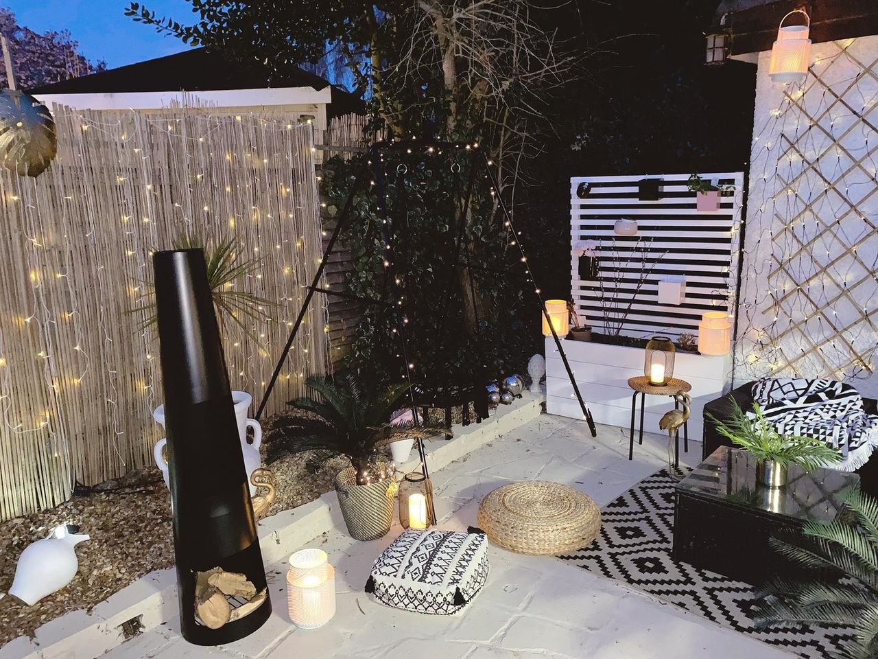 Becky Lane turned a crazy paved patio into a stylish sun trap for £100 