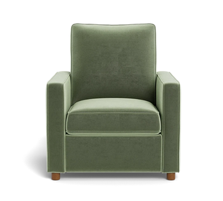 green velvet modern recliner chair