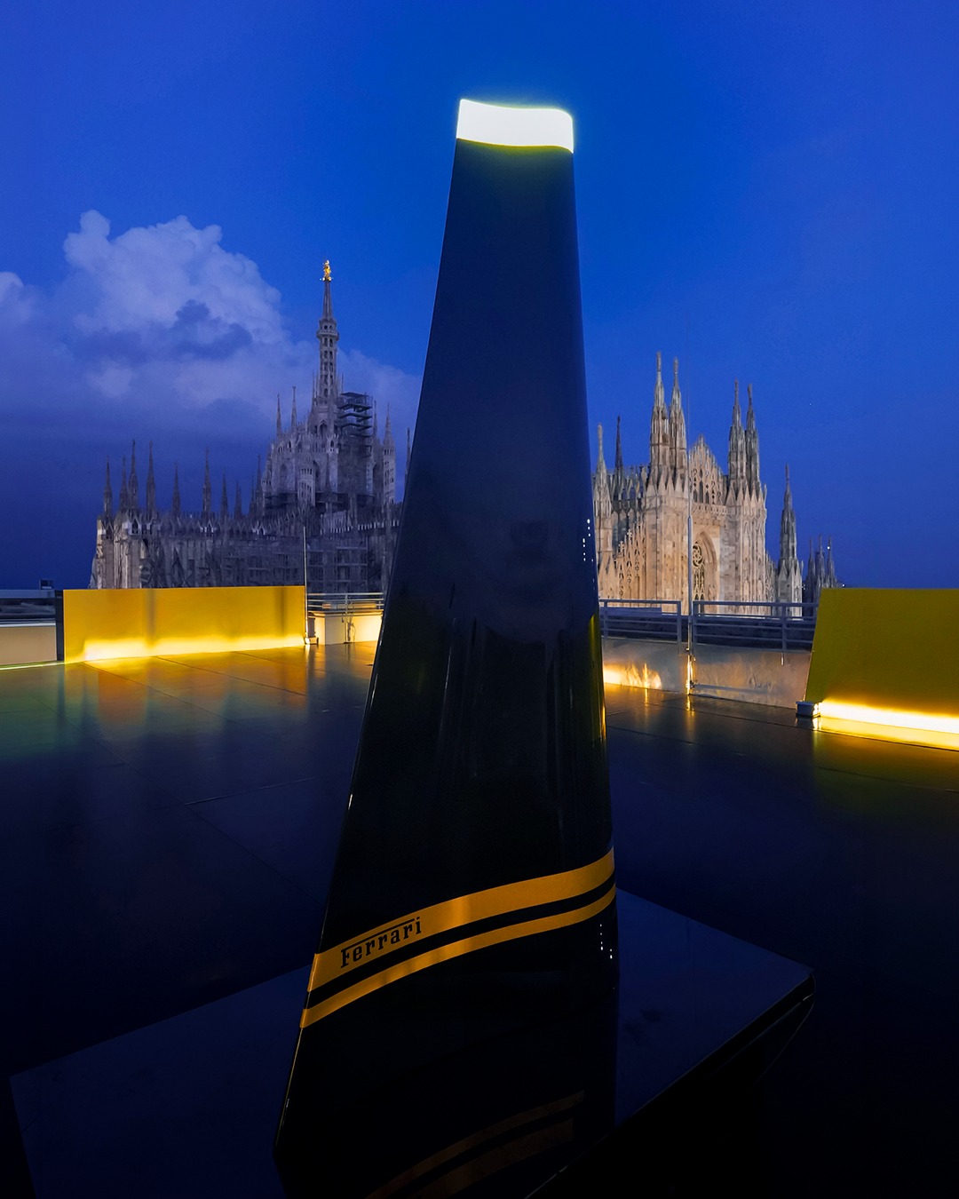 The Ferrari Hypersail installation in Milan, 2026