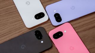 Google Pixel 9a in four different colors.