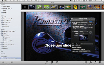 How to customise iPhoto slideshows