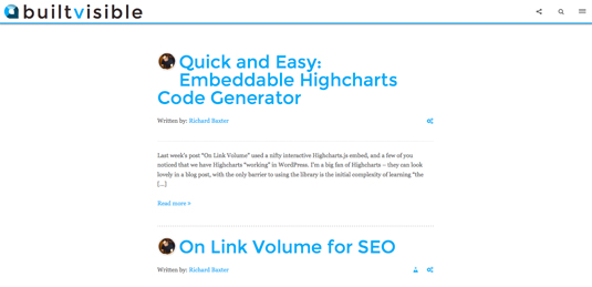 Started in 2008, Builtvisible covers technical, research and creative content topics