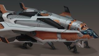 Sleek fast space warship