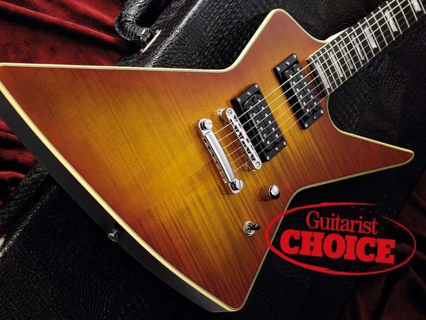 This signature guitar is much lighter than many Explorers we've played.