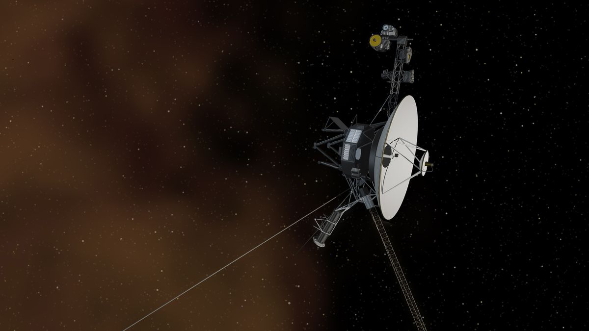 An artist&#039;s depiction of one of NASA&#039;s twin Voyager probes entering interstellar space.