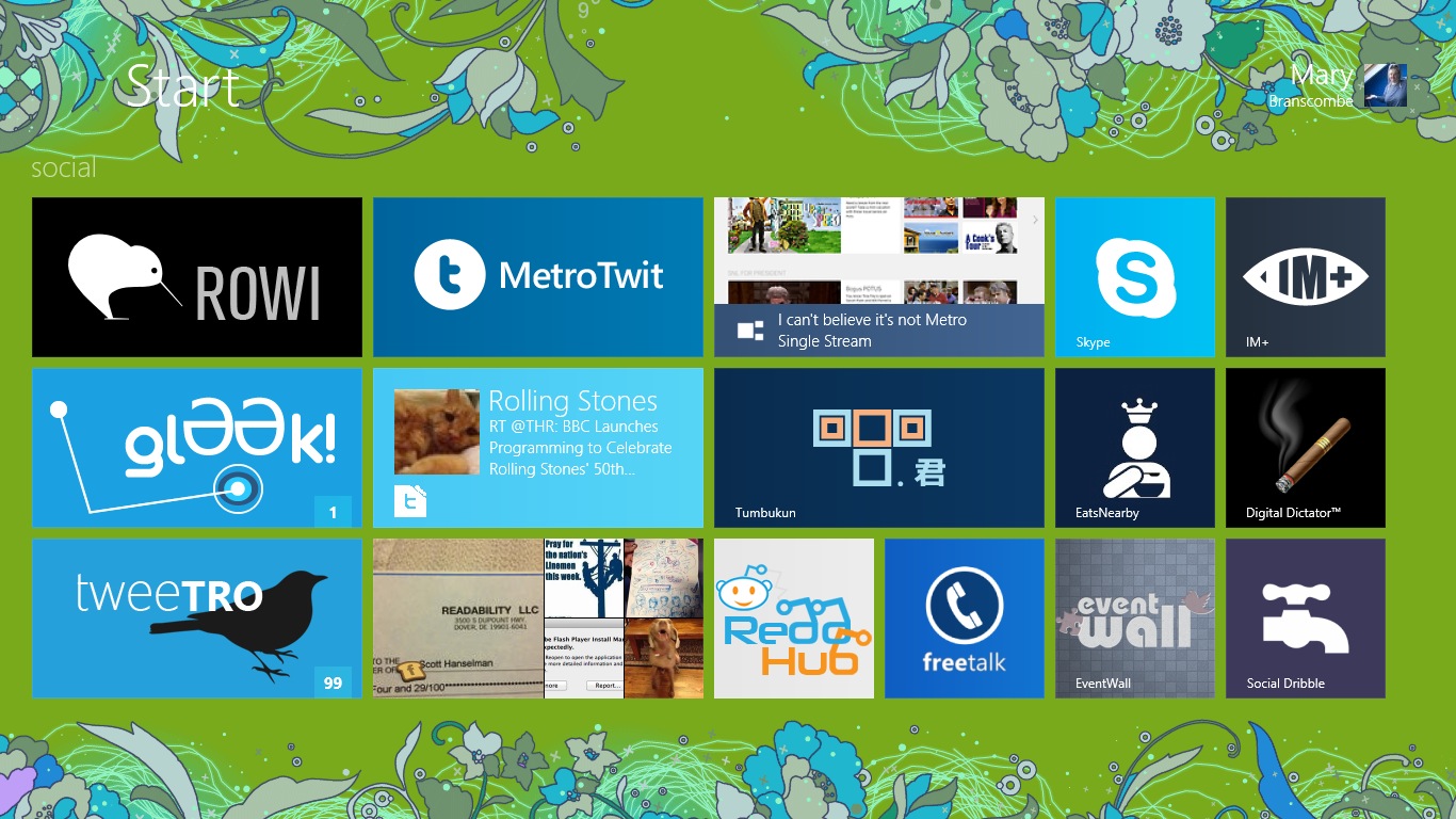 Windows 8 social apps