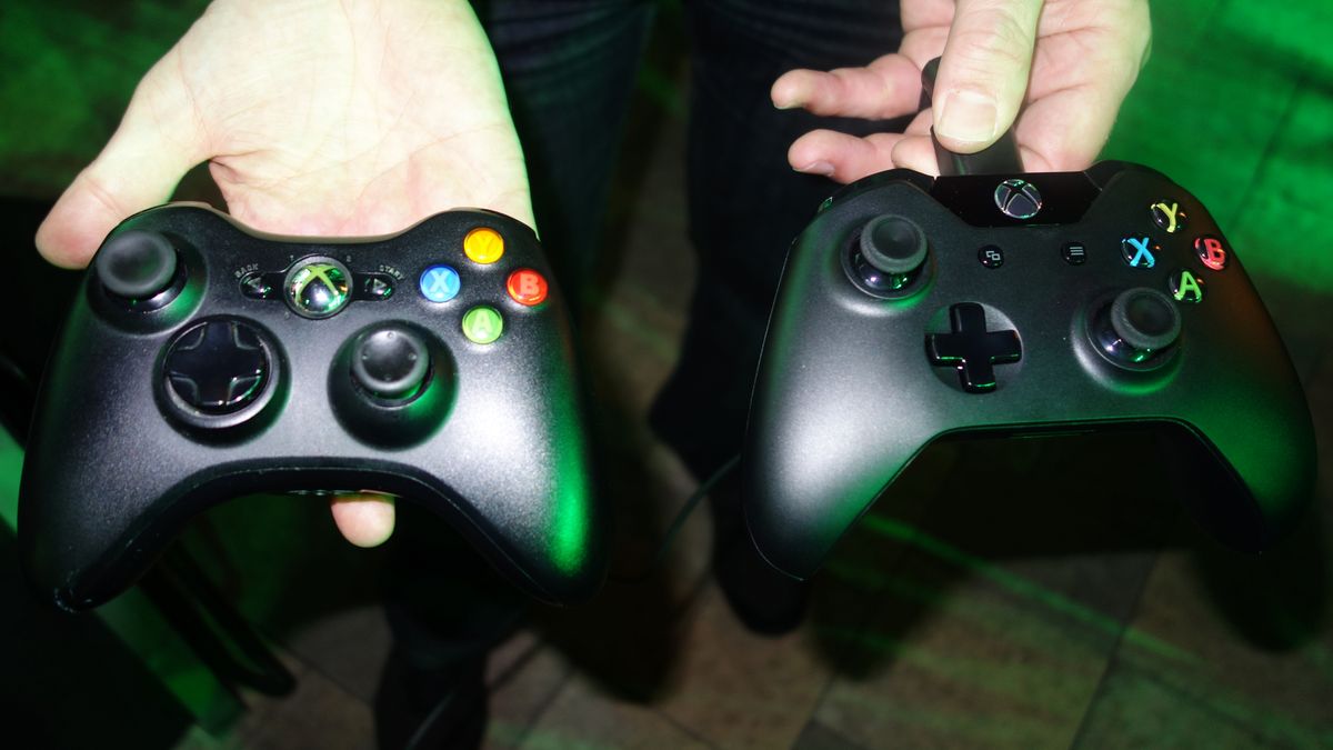 Sidebyside Xbox One gamepad vs Xbox 360 gamepad TechRadar