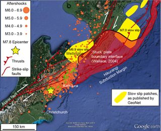 The Kaikoura earthquake, on Nov. 14, 2016, ruptured several faults and produced a kind of slow-motion temblor that increases the risk of future seismic action in the region, scientists say.