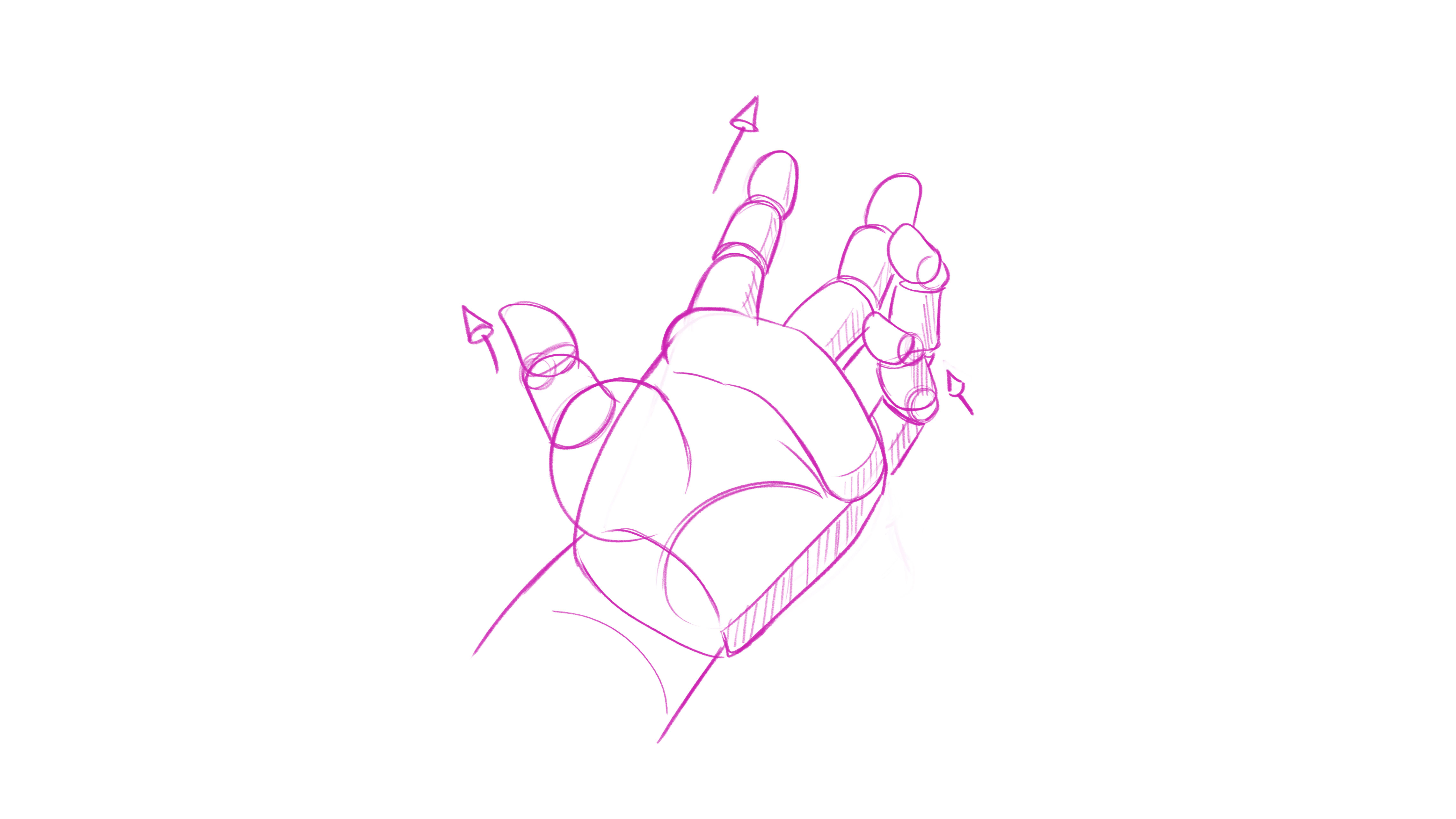 How to draw hands: sketch with planes
