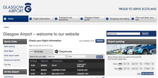 The new logo is already in use on the Glasgow Airport website