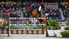 Peder Fredricson riding All In in the Olympic showjumping individual final