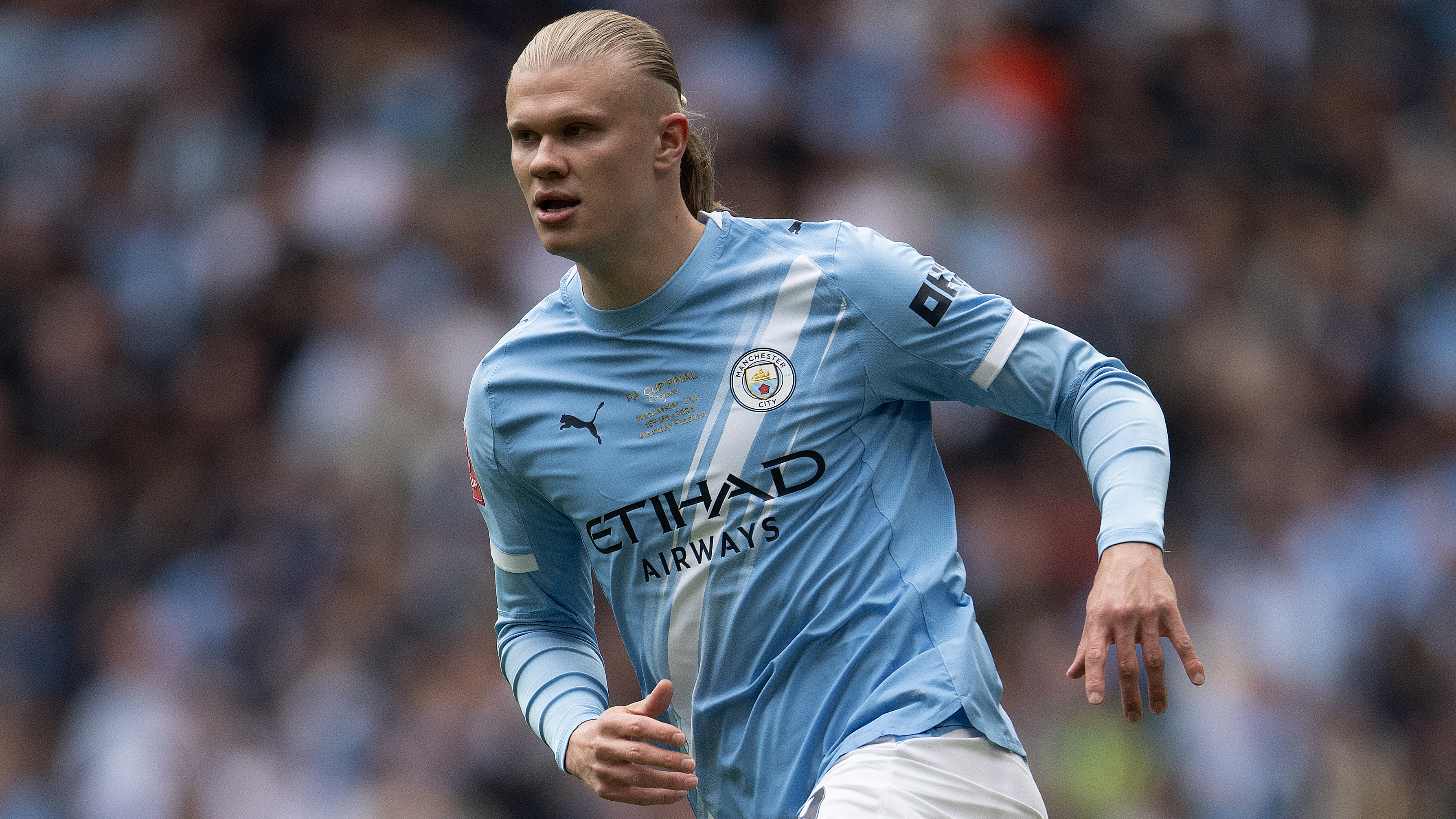 Erling Haaland of Manchester City during the Emirates FA Cup Final match between Chelsea and Manchester City