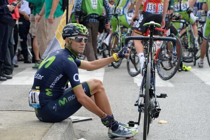 Alejandro Valverde (Movistar) at the start of stage 16