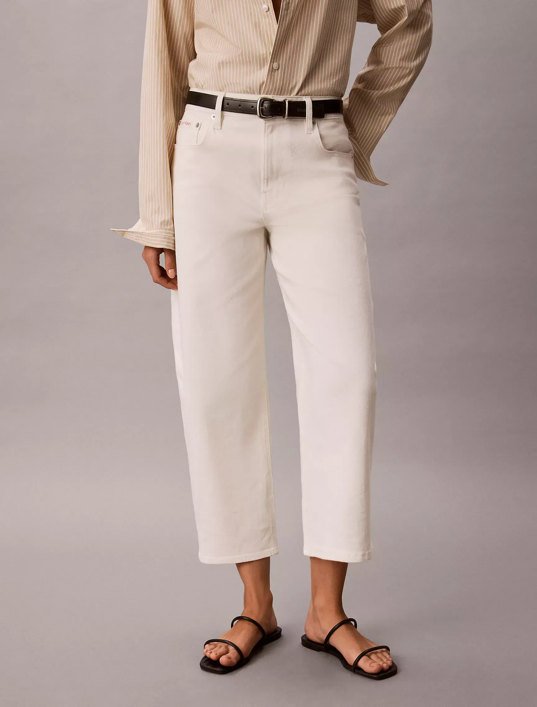 Barrel Leg Cropped Pants