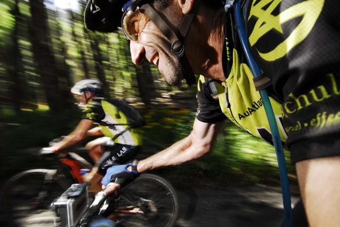 Two teammates in the Trans Andes Challenge