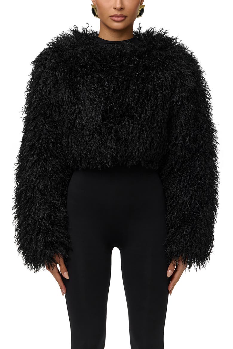 Faux Fur Plush Cropped Jacket