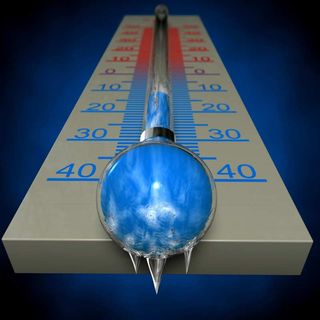 a freezing cold thermometer
