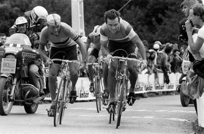 1980 Worlds: Soon to be crowned world champion Bernard Hinault (France) looks ready to devour what's left of his competition in one of the most arduous Worlds road races of the modern era