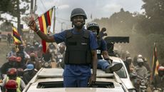 Bobi Wine, the Ugandan opposition leader, during a rally