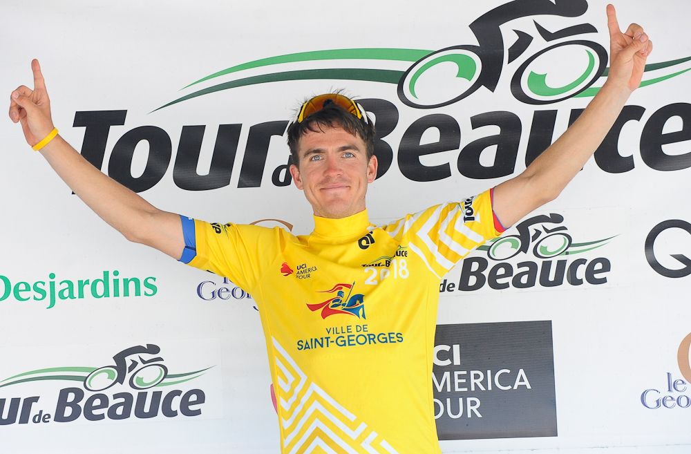 Serghei Tvetcov in yellow after stage 4 at Tour de Beauce