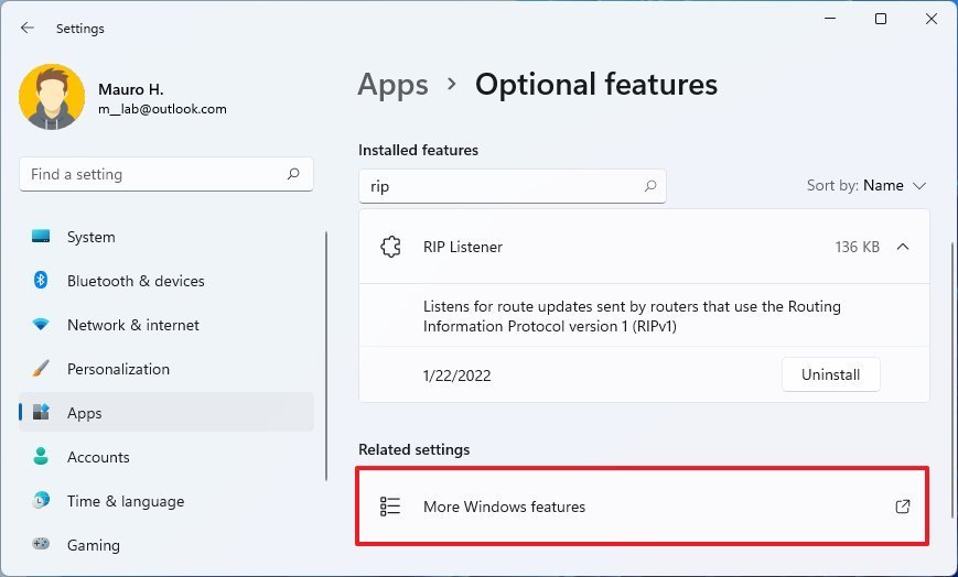 More Windows Features