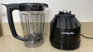 nutribullet smart touch blender jug next to base