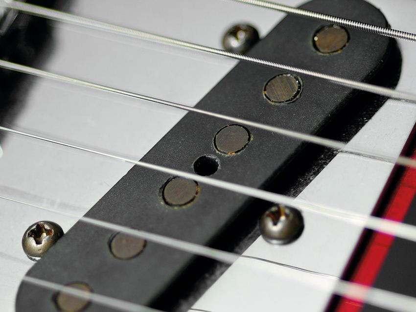 The polepieces and covers are aged to look like old pickups.