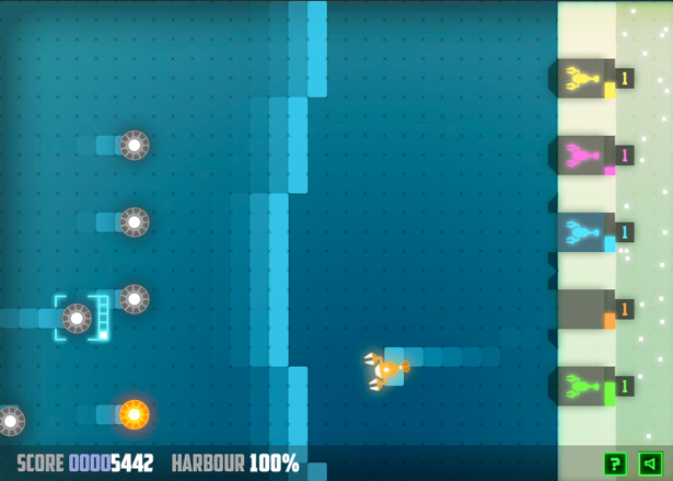 Use your robotic lobsters to take out the mines and protect the harbour