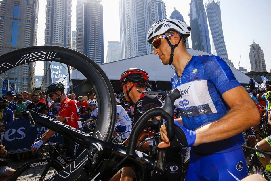 Marcel Kittel in the leader's blue jersey