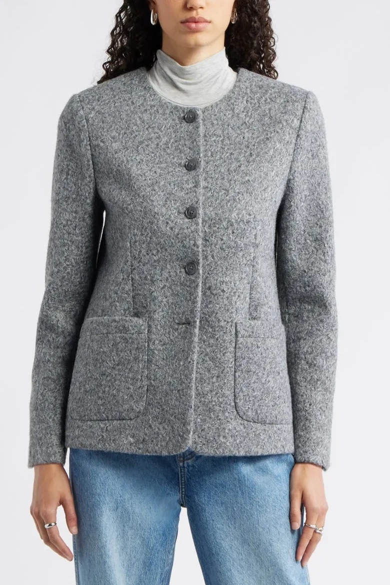 Nordstrom, Textured Collarless Jacket