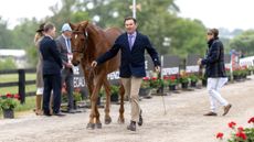 Phillip Dutton presents Jennie Brannigan&rsquo;s ride FE Lifestyle at the Kentucky Three-Day Event final trot-up 2026.