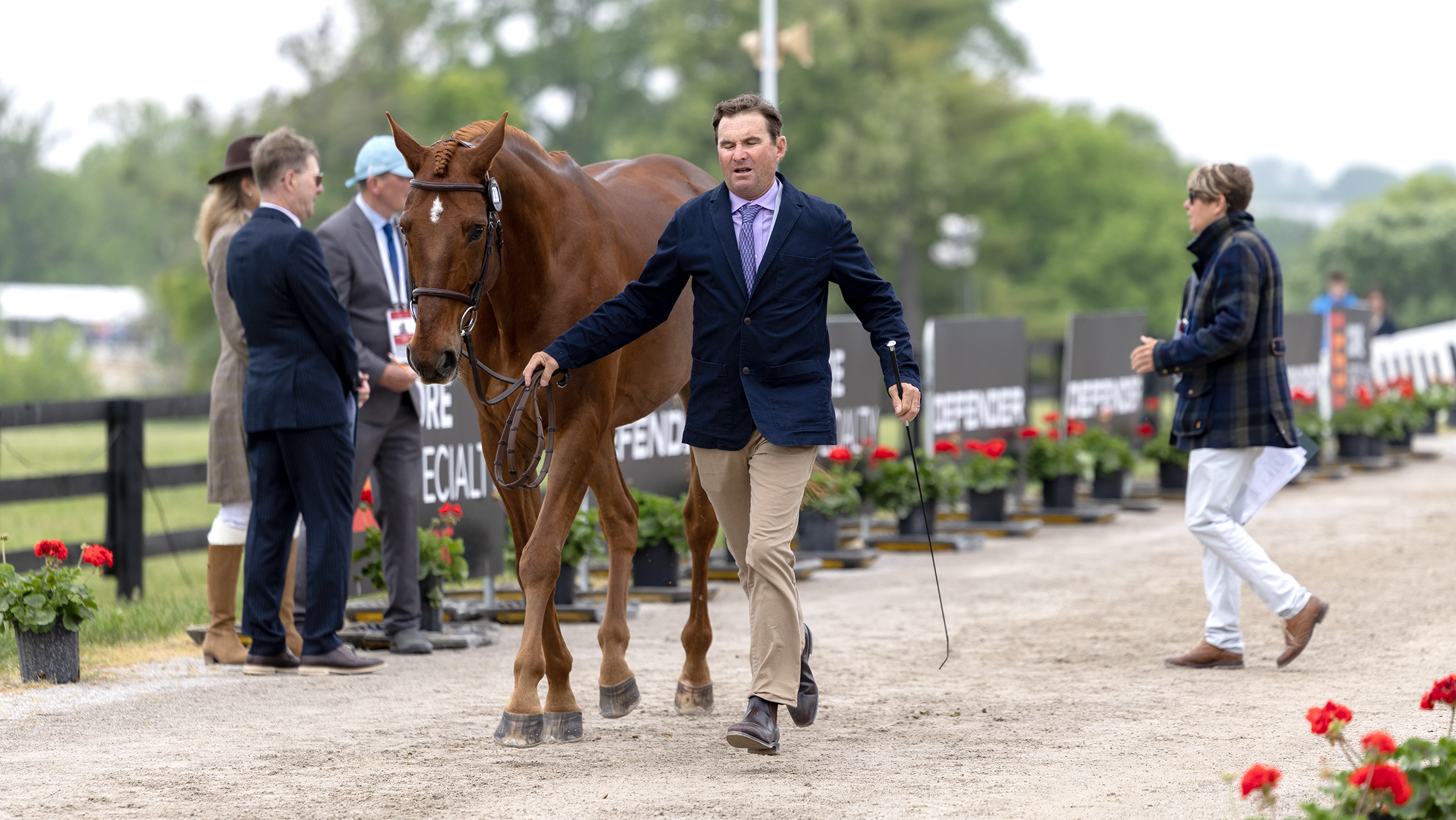 Phillip Dutton presents Jennie Brannigan&rsquo;s ride FE Lifestyle at the Kentucky Three-Day Event final trot-up 2026.