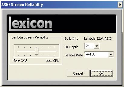 The 'set and hope' latency configuration screen.