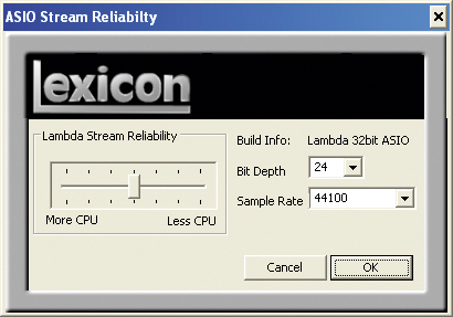 The 'set and hope' latency configuration screen.