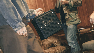 Marshall Bromley 150 Bluetooth speaker in black with on-unit lights