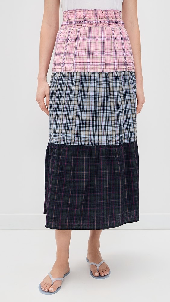 Rowing Blazers Tiered plaid skirt
