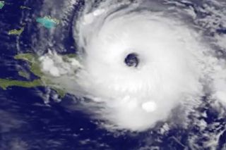 NOAA GOES-13 satellite imagery of Hurricane Maria on Sept. 21, 2017.