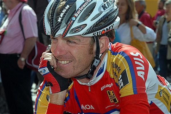 Giampaolo Cheula (Barloworld) looks genuinely happy to be heading toward the mountains.