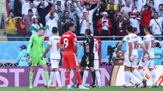 Wales goalkeeper Wayne Hennessey was shown the first red card of Qatar 2022 