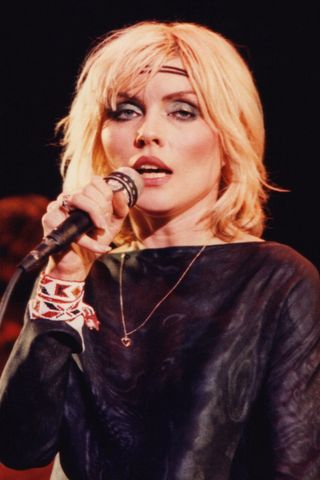 Blondie's Debbie Harry pictured with white and black eyeshadow