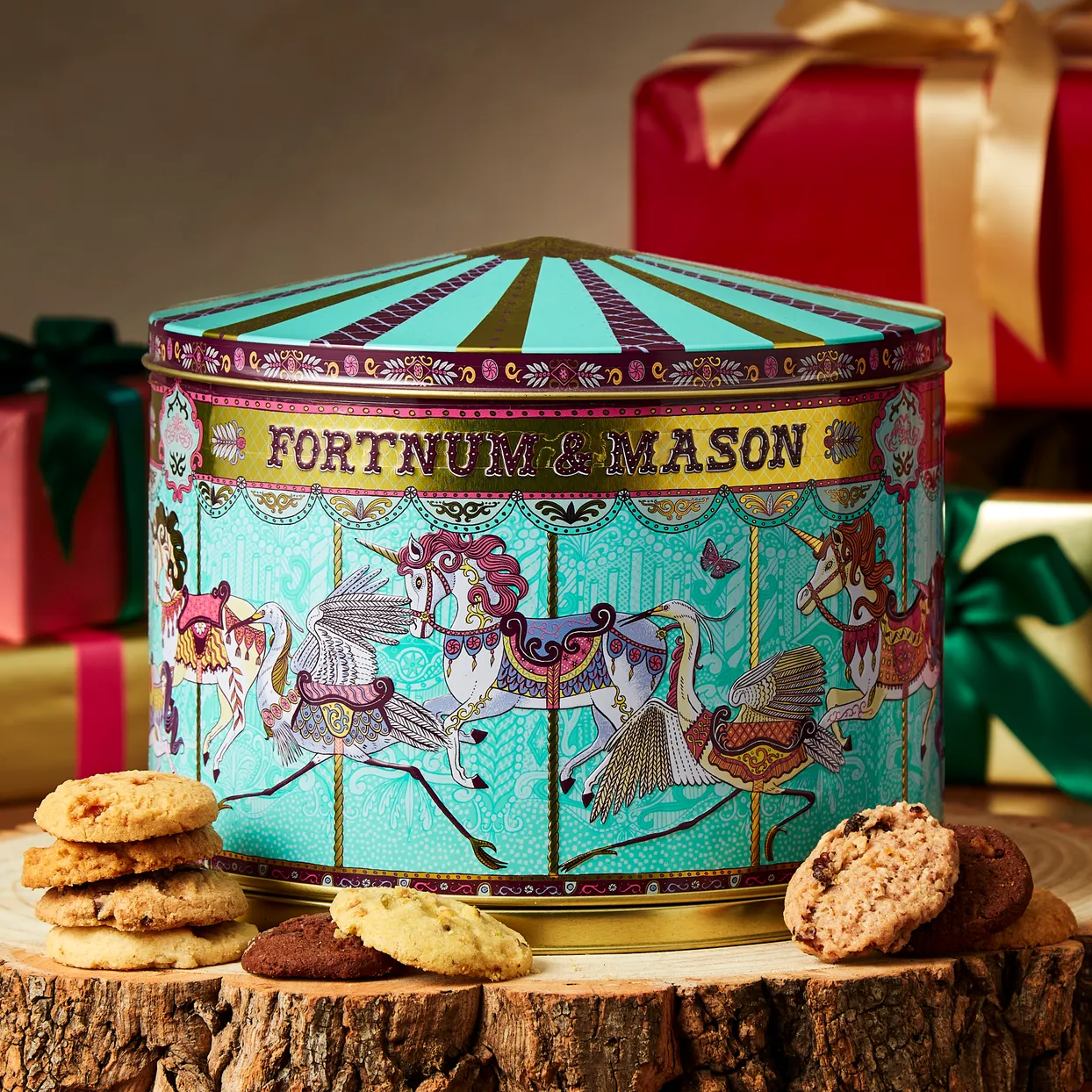 Merry Go Round Biscuit Tin