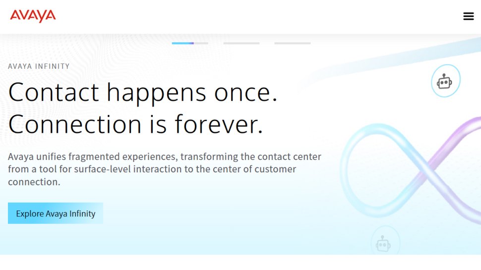 Avaya website screenshot (January 2026).